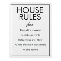 Modernes Basic White House Rules Gästebuch