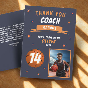 Modernes Basketball-Foto Danke für die Coach Card