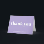 Modernes Bat Mitzvah Lavender Lila Personalisiert Dankeskarte<br><div class="desc">Personalisierte Bold Typografie Lavender Modern Dankeschön Karte</div>