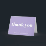 Modernes Bat Mitzvah Lavender Lila Personalisiert Dankeskarte<br><div class="desc">Personalisierte Bold Typografie Lavender Modern Dankeschön Karte</div>