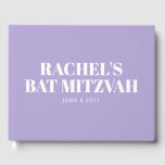 Modernes Bat Mitzvah Lavender Lila Personalisiert Gästebuch<br><div class="desc">Modernes Bat Mitzvah Lavender Lila Personalisiertes Gästebuch</div>