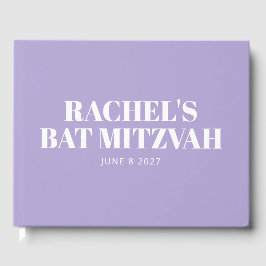 Modernes Bat Mitzvah Lavender Lila Personalisiert Gästebuch