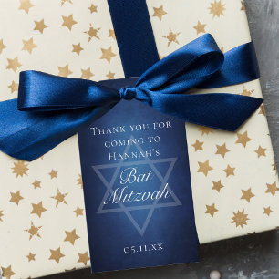Modernes Bat Mitzvah Party Blue Star von David Cus Geschenkanhänger