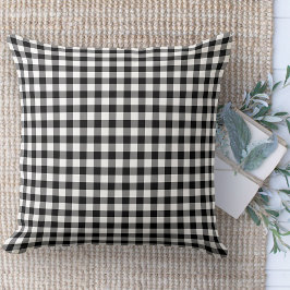 Modernes Bauernhaus Black & White Gingham Couch Kissen