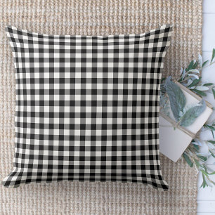 Modernes Bauernhaus Black & White Gingham Couch Kissen