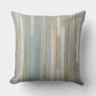 Modernes Bauernhaus Blue Green Beige Streifen Kissen