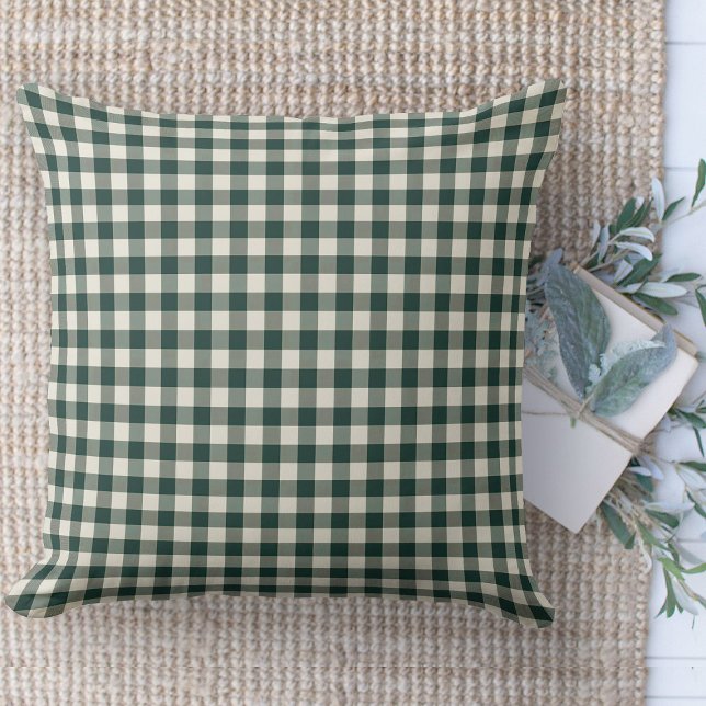 Modernes Bauernhaus Green & White Gingham Couch Kissen (throw pillow farmhouse pillows country green and white gingham plaid throw pillow )