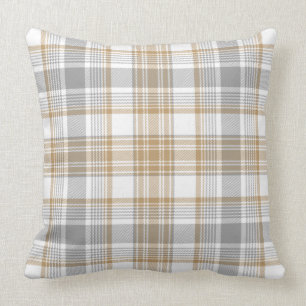 Modernes Bauernhaus Light Tartan Kariert Grau Oran Kissen