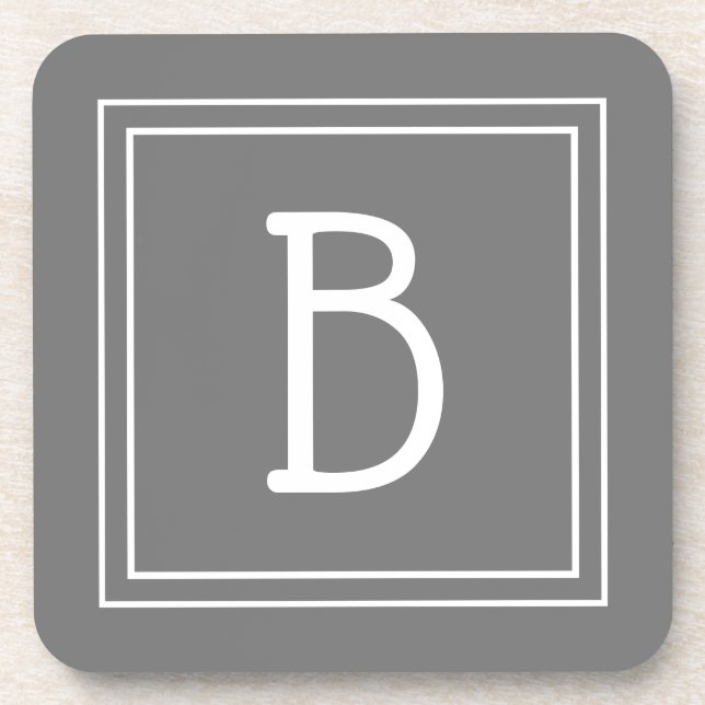 Modernes Bauernhaus Mit Monogramm Gray & White Ini Getränkeuntersetzer (Vorderseite)