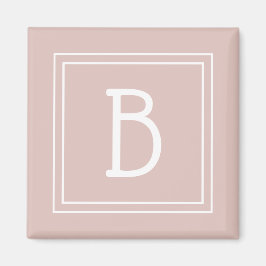 Modernes Bauernhaus Mit Monogramm Pink & White Ini Magnet
