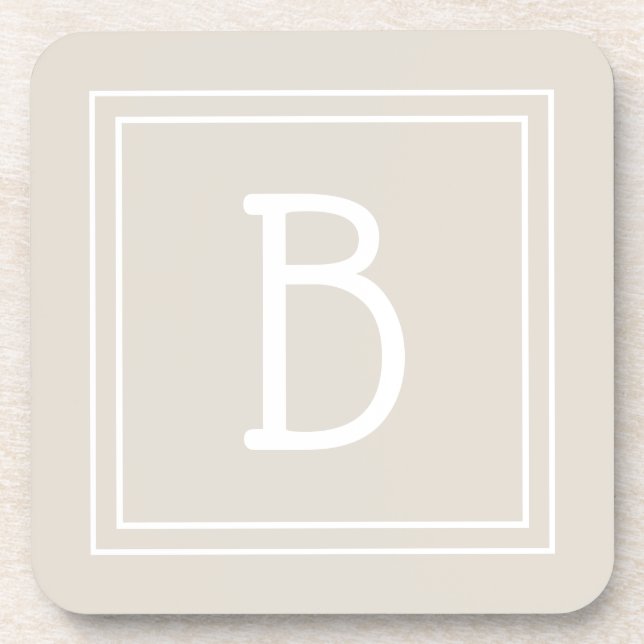 Modernes Bauernhaus Mit Monogramm Tan & White Init Getränkeuntersetzer (Vorderseite)