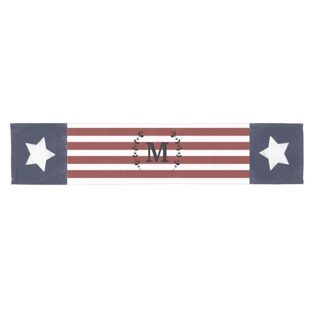 Modernes Bauernhaus Patriotic Americana 4. Juli Kurzer Tischläufer (Horizontal)