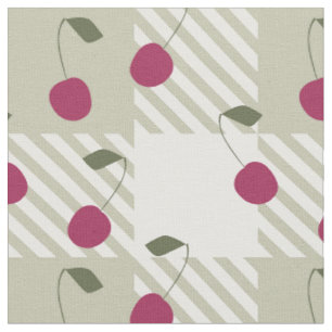 Modernes Bauernhaus Pink Gingham und Cherries Kari Stoff