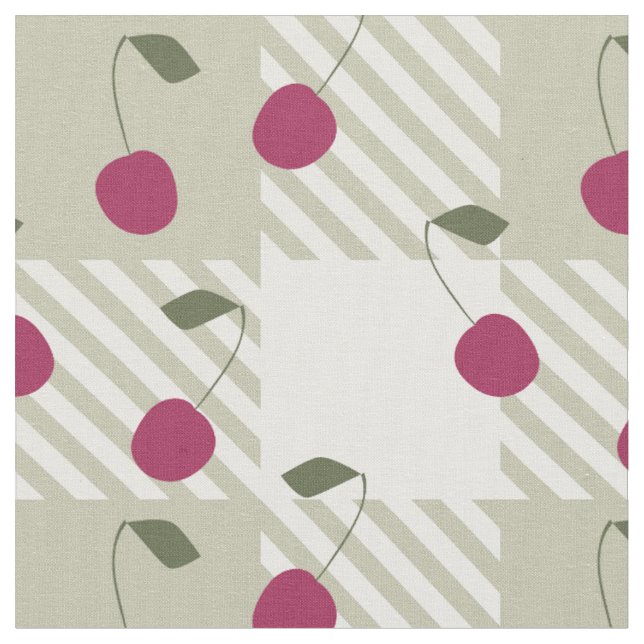 Modernes Bauernhaus Pink Gingham und Cherries Kari Stoff (Nahaufnahme)