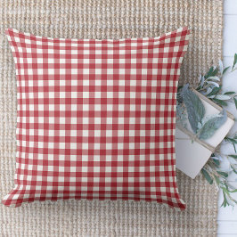 Modernes Bauernhaus Red & White Gingham Couch Kissen