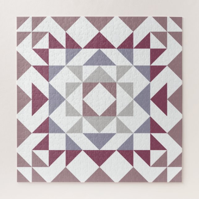 Modernes Bauernhaus Rustic Dusty Mauve Quilt Block (Vertikal)