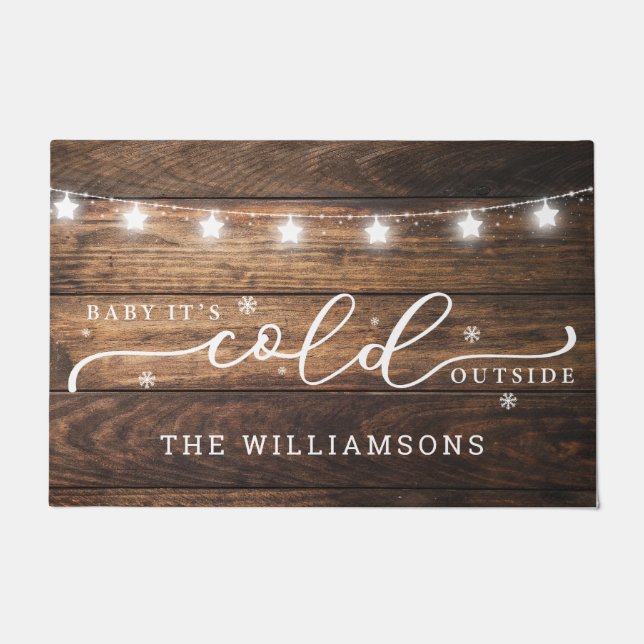 Modernes Bauernhaus Rustic Family Monogram Doormat Fußmatte (Vorderseite)