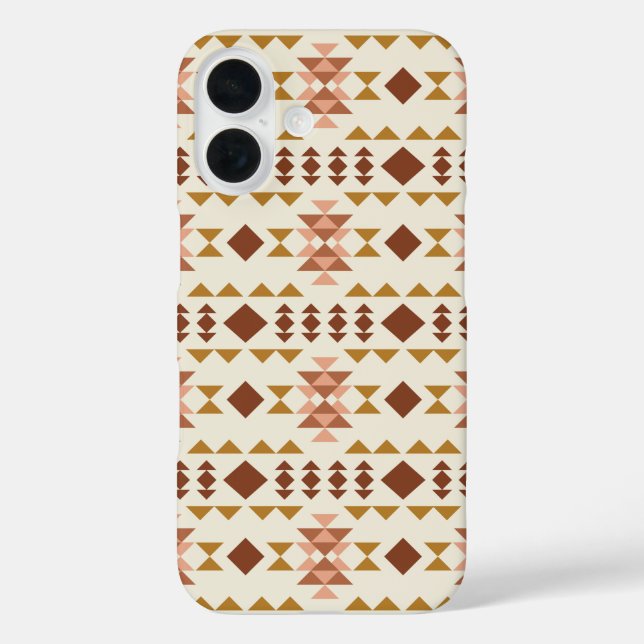 Modernes Bauernhaus Rustic Terracotta Geometrische iPhone 16 Hülle (Rückseite)