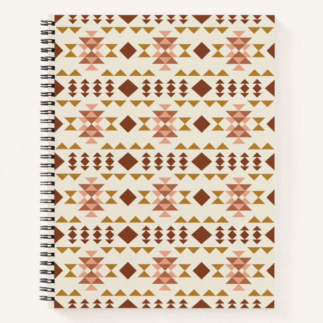 Modernes Bauernhaus Rustic Terracotta Geometrische Notizbuch (Vorderseite)