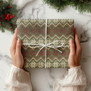 Modernes Bauernhaus Snowflake Muster Geschenkpapier