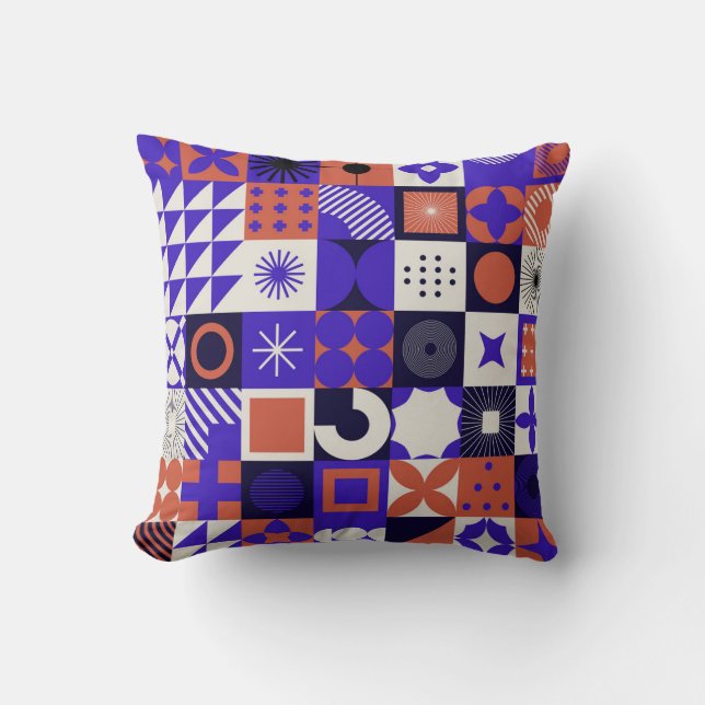 Modernes Bauhaus: Bold Geometric Pattern. Kissen (Vorderseite)