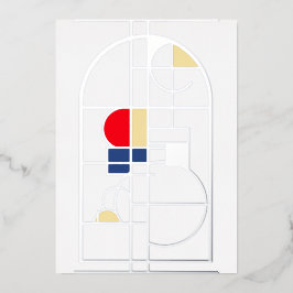 Modernes Bauhaus, Leder, Silber, Folieneinladung