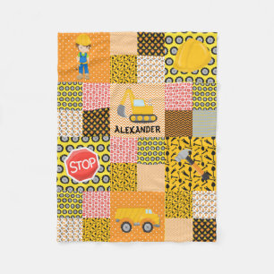 Modernes Baukasten-Bagger-Quilt Fleecedecke