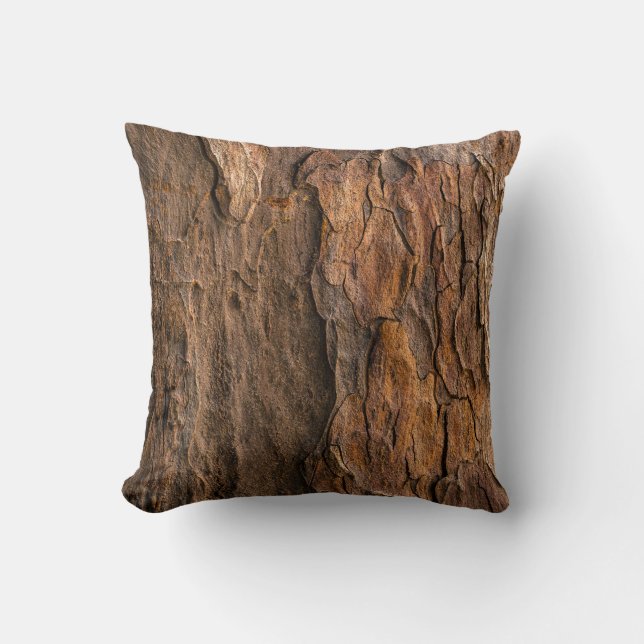 Modernes Baumwollkissen aus Holz Kissen (Vorderseite)
