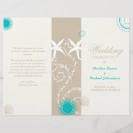 Modernes Beach Wedding Celebration Bi Fold Program