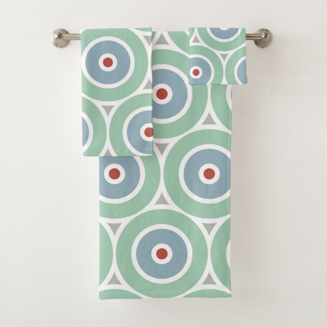 Modernes Beachy Circle Design Badhandtuch Set (Insitu)