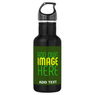 MODERNES BEARBEITBARES WALD GRÜNES BILD-TEMPLATE EDELSTAHLFLASCHE