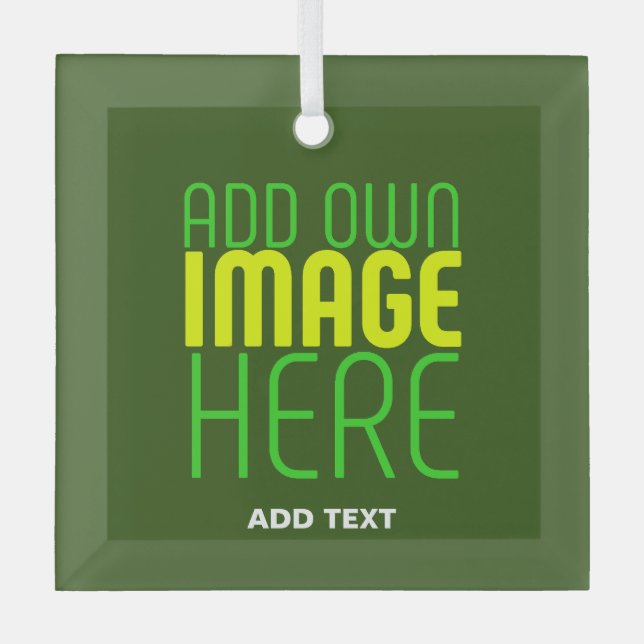 MODERNES BEARBEITBARES WALD GRÜNES BILD-TEMPLATE ORNAMENT AUS GLAS (Vorderseite)