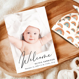 Modernes Begrüßungsfoto Collage Birth Ankündigung