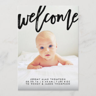 Modernes Begrüßungsschreiben Foto Birth Ankündig Ankündigung