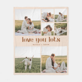 Modernes Beige 7 Foto Couple Collage Fleecedecke