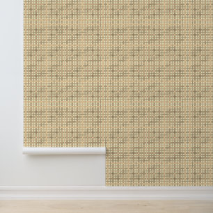 Modernes Beige Braun Tan Karo Tapete