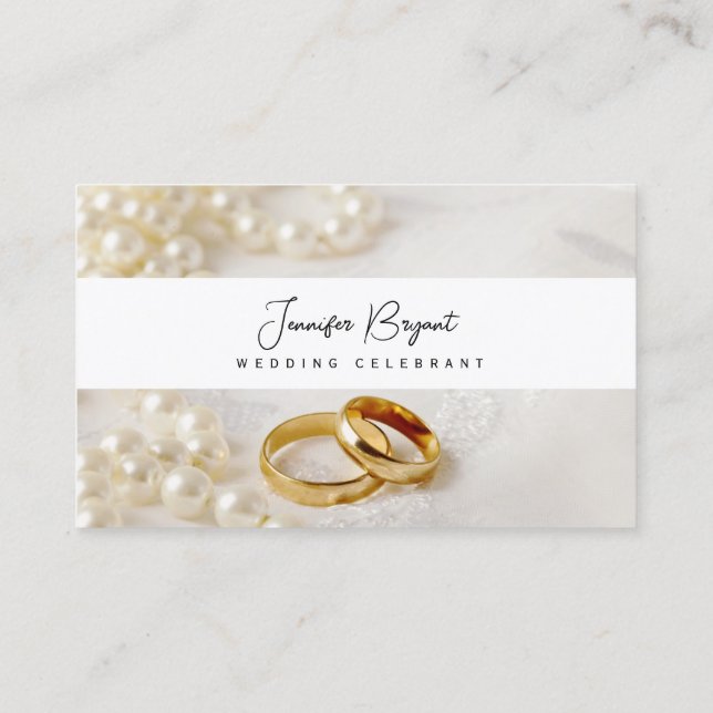Modernes Beige des Wedding Celebrant Visitenkarte (Rückseite)