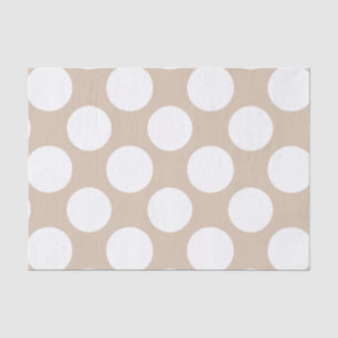 Modernes beige weißes Tupfen-Muster Seidenpapier