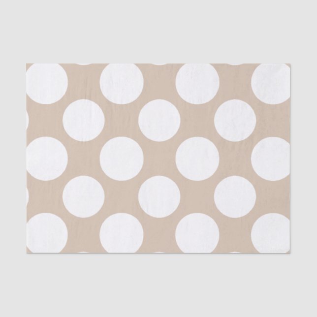 Modernes beige weißes Tupfen-Muster Seidenpapier (Vorderseite)