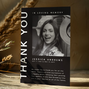 Modernes Beileid Foto Vielen Dank Dankeskarte