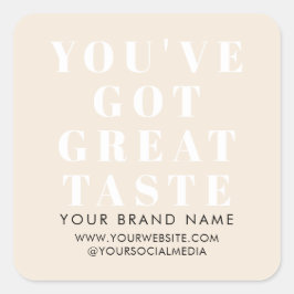 Modernes Beipackzettel Quadratischer Aufkleber