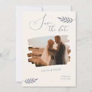 Modernes Beispiel Verlasse Foto Save the Date Einladung