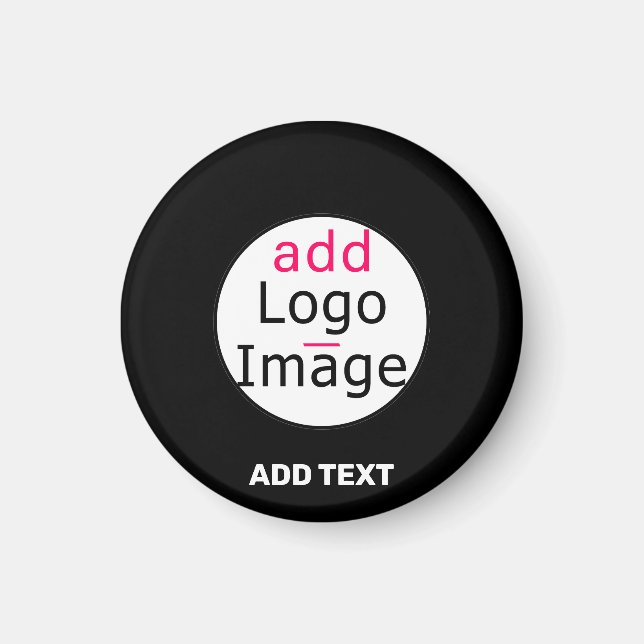 Modernes, benutzerdefinierbares Add-Logo-Schwarz Magnet (Vorne)