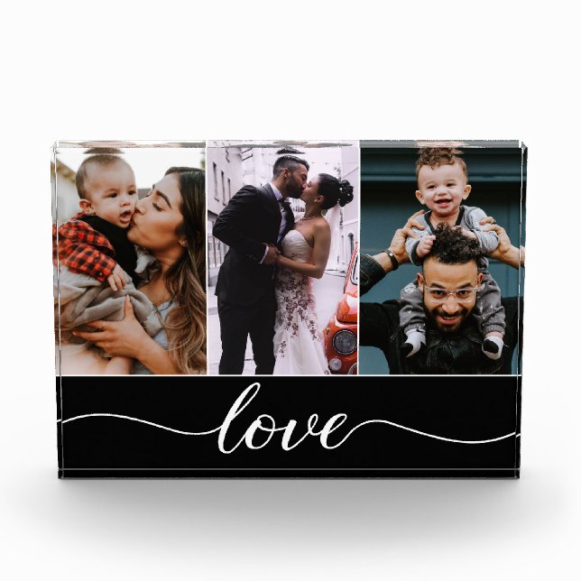 Modernes, benutzerdefiniertes 3-Foto-Liebe Fotoblock (Vorderseite)