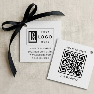 Modernes benutzerdefiniertes Geschäftslogo und QR- Geschenkanhänger