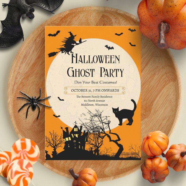 Modernes, benutzerdefiniertes Halloween-Kostüm-Par Einladung (Von Creator hochgeladen)