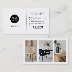 Modernes, benutzerdefiniertes Logo, 3 Fotos und Ge Visitenkarte