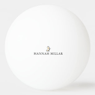 Modernes benutzerdefiniertes Namenslogo Blush Pink Tischtennisball