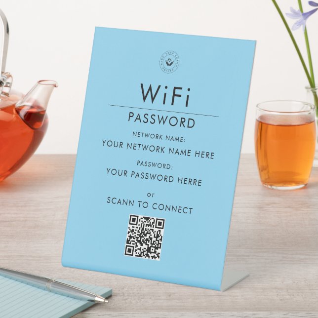 Modernes, benutzerdefiniertes QR-Code-Zeichen mit  Sockelschild (In Situ)