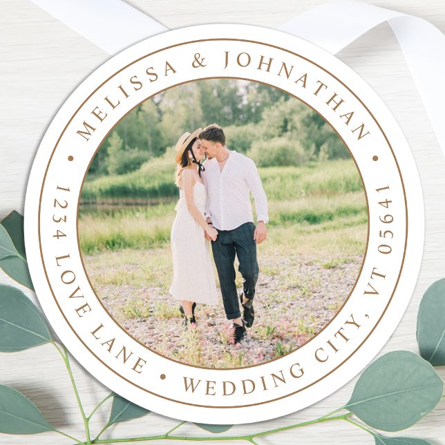 Modernes, benutzerdefiniertes Rückgabeadresse-Labe Runder Aufkleber (Von Creator hochgeladen)